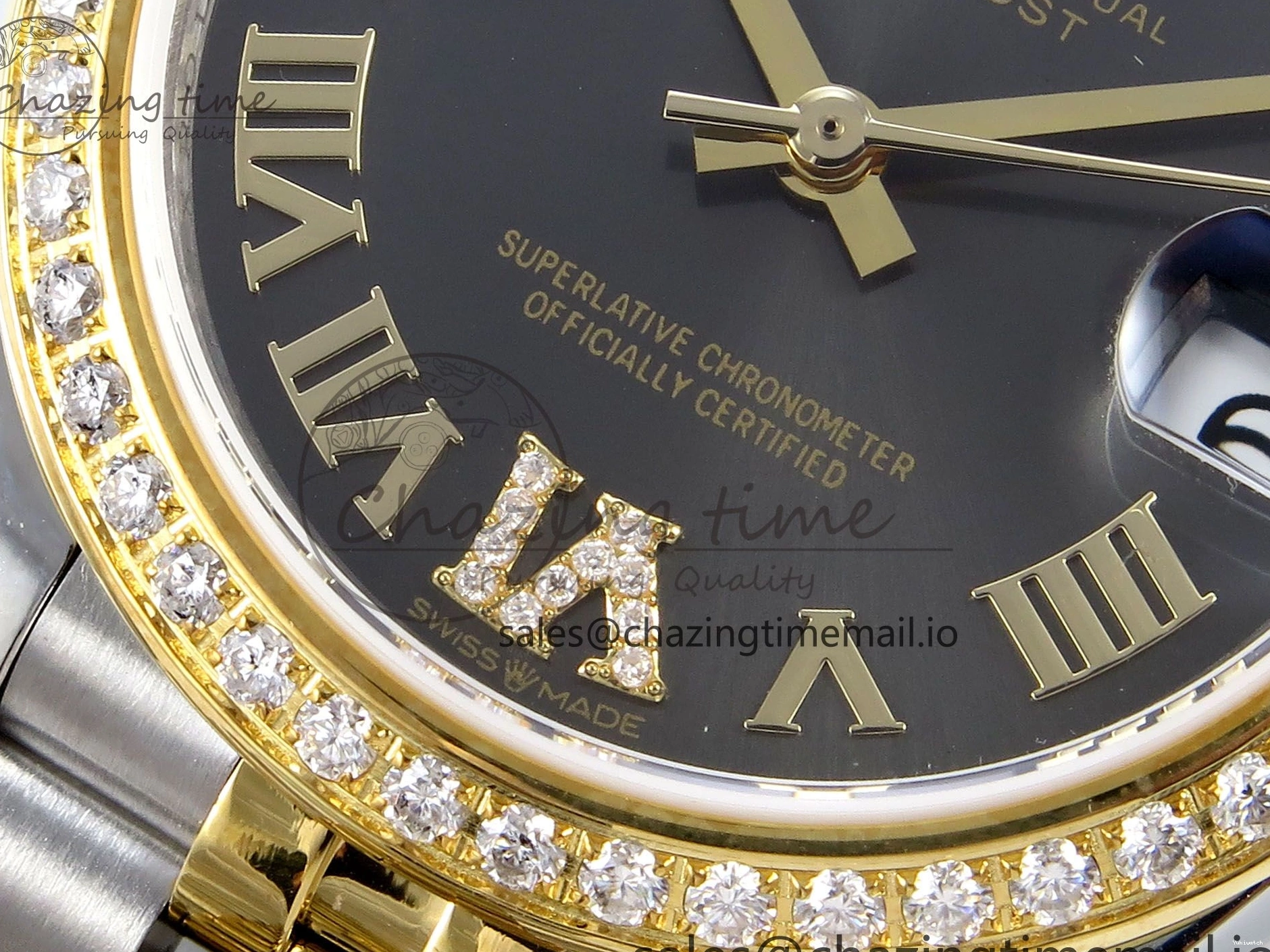 JARF 904L YG Diamonds SS Jubilee Edition Gray 278383RBR Roman 1:1 Best 31 on Steel Bracelet DateJust Dial HZ2236 0502